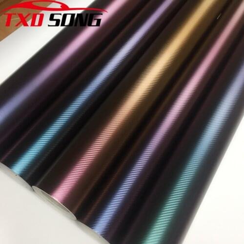 50*200/300CM/LOT Chameleon car vinyl sticker 3D chameleon carbon fiber film for car wrapping Car styling Chameleon sticker