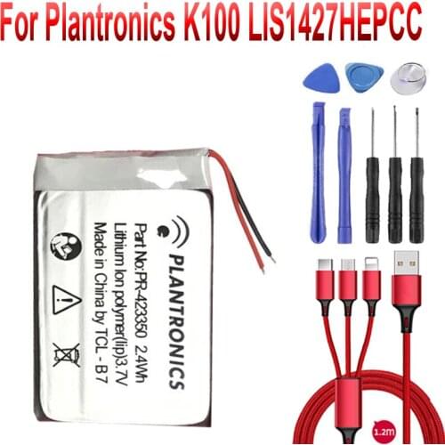 650mAh PR-423350 for Plantronics K100 LIS1427HEPCC LIS1427NHPCC For Sony MDR-DS6500 MDR-XB950BT battery+USB cable+toolkit