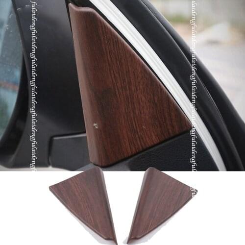 For Toyota Land Cruiser Prado 2018-2020 Wood grain ABS Inner Front Triangle Window decor Cover Trim Car Styling Accessories