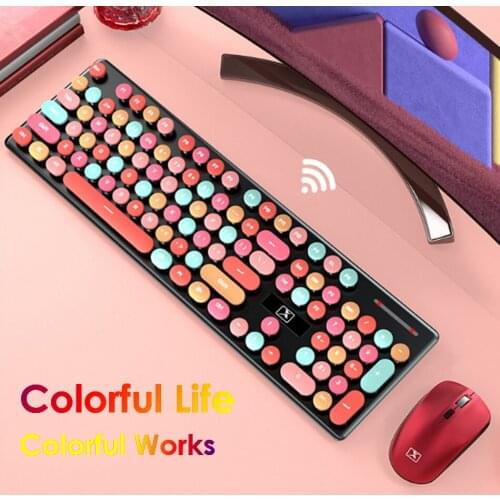 104 Keys 2.4G Wireless Feel Silent Keyboard Mouse kits For Macbook Lenovo Asus Dell HP Computer Keypad Girls