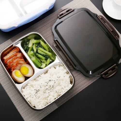 MICCK Lunch box Stainless steel Portable Bento Box Microwavable Food Containers With Compartments Boiling water insulation