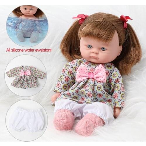 20.5cm bebe reborn baby doll lifelike Full body soft silicone cute floral dress 3-piece newborn doll 8inch waterproof toys gifts