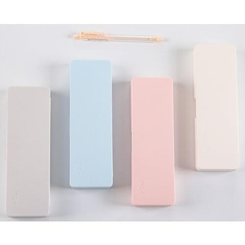 12pcs Cute and simple plastic large stationery case high quality pencil box pencil case creative student gifts stationery
