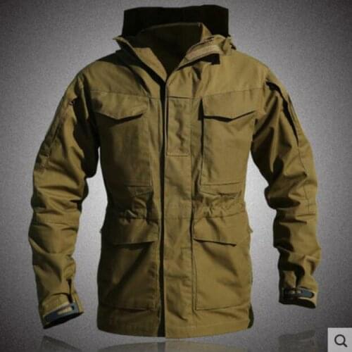 2021 New Mens Army Military Trench Coat Tactical Jacket Waterproof Outdoor Overwear leisure time camouflage
