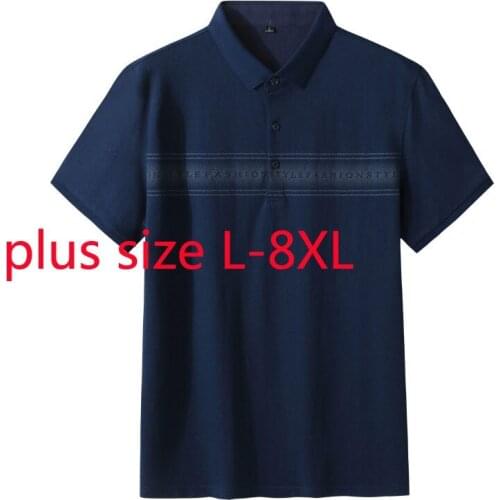 New Arrival Fashion Super Large Summer Men Short Sleeve Casual Turn-down Collar Knitted T Shirt Plus Size L XL 2XL 3XL 4XL -8XL