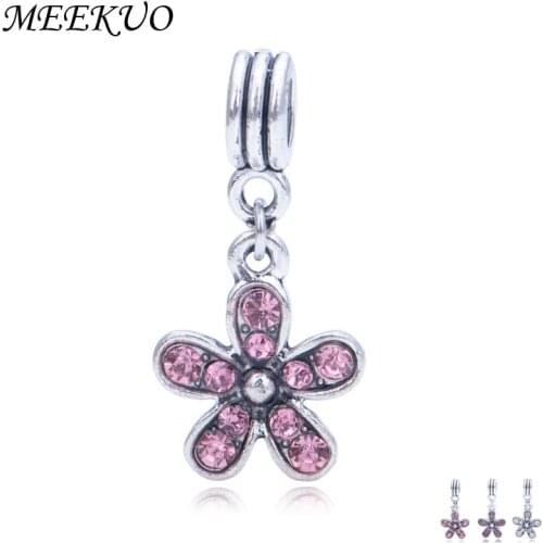 Charm women bracelets & necklaces jewelry making pink Cherry Blossoms Pendant New DIY Beads