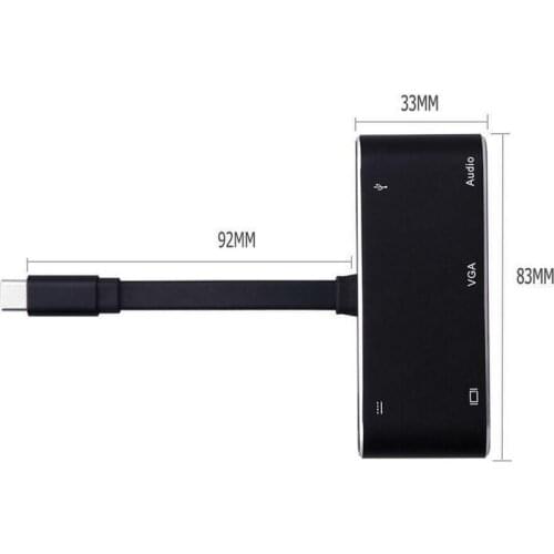 Wholesale bundle 20 pcs 5 in 1 USB-C Type-C to HDMI HUB Adapter VGA Cable Audio USB 3.0 PD Converter