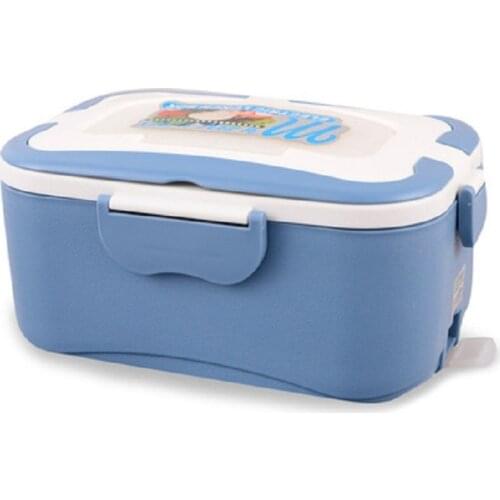 220V/24V/12V Portable Electric Heating Lunch Box Food-Grade Food Container Food Warmer For Kids 4 Buckles Dinnerware Sets