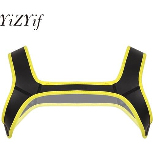 Sexy Harness Men Neoprene Double Shoulder Wide Straps Harness Belt Muscles Protector Role Play Fancy Club Party Costume Straps
