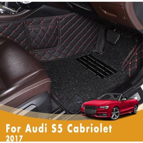 RHD Luxury Double Layer Wire Loop Carpets Car Floor Mats For Audi S5 Cabriolet 2017 Custom Auto Foot Pads Automobile covers