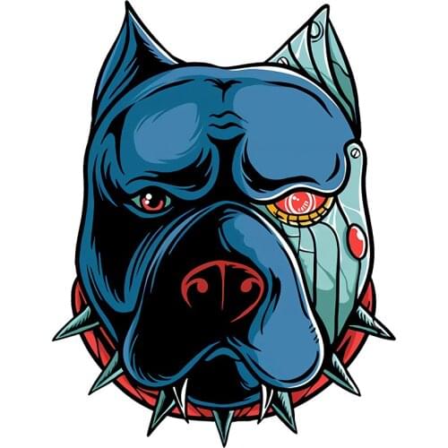 RuleMylife Pitbull Robot Stickers Robot Dog Cartoon Creativity Motorcycle Car Stickers Decal Funny Car Accessories Decoration