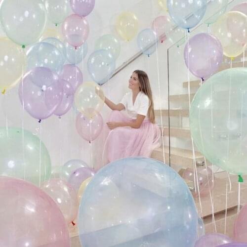20pcs Crystal Pastel Balloons 10 inch Crystal Latex Balloons Baby Shower Unicorn Birthday Party Macaron Rainbow Air Balon