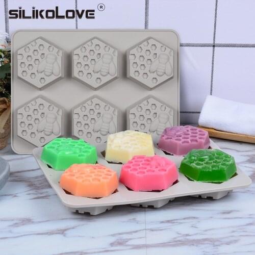 SILIKOLOVE Silicone Mold Bee Soap mold 6 cavity easy to Demolding Handmade Soap Craft For Diy Soap Maker Provide Customizable