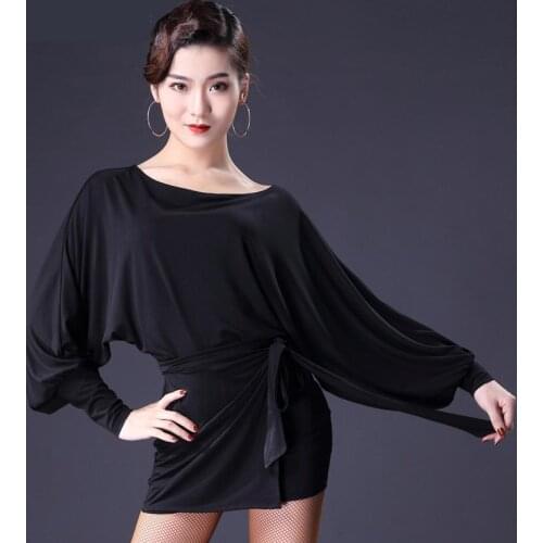 2021 Women Latin Dance Tops Female Adult New Practice Clothes Training Dance Clothing Ballroom Cha Cha Salsa Dancing Shirt S-XL