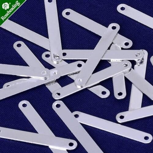 22x3mm Brass rectangle Stamping Blank Bar with 2 holes,necklace bar blanks ,Name Plated,DIY Jewelry,Sold 20pcs/lot