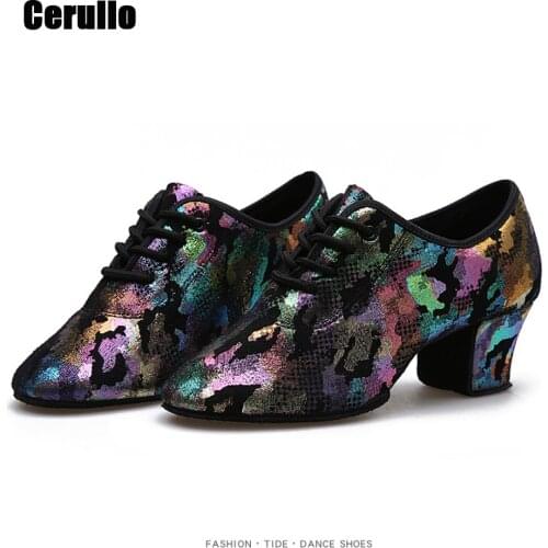 Latin Dance Shoes Leather Suede Womens Dancing Shoes With Soft Bottom Ballroom Tango Salsa Dancing Shoes Indoor Outdoor A294