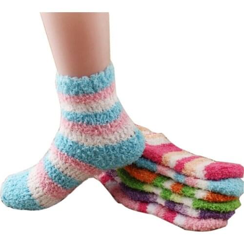 Winter 2018 New Arrival Boys & Girls Warm Striped Terry Socks Kids Thicken Room Socks Baby Brand Winter Fur Comfort Sock , LI076