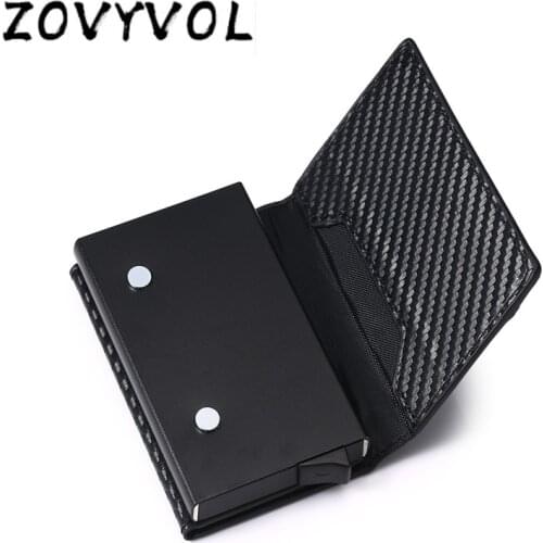 ZOVYVOL RFID Wallet Antitheft Scanning Leather Wallet Hasp Leisure Mens Slim Leather Mini Wallet Case Credit Card