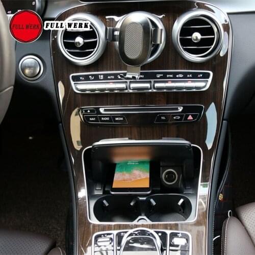 1 pc 10W Car Wireless Charger Phone Fast Charging Holder Adapter for Mercedes Benz C GLC 15-20 Interior Electronic Accessories