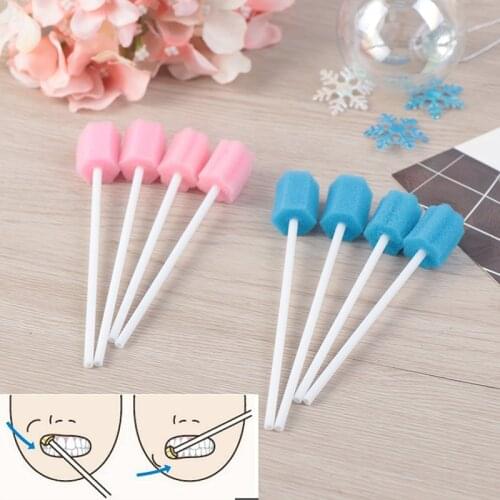 100pcs/pack Disposable Tooth Cleaning Sponge Stick Oral Care Sponge Tooth Cleaning Sponge Swab With Stick Oral Care Accessories