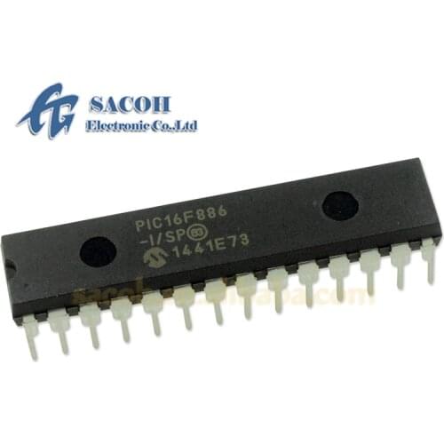2PCS/lot New OriginaI PIC16F886-I/SP PIC16F886-E/SP PIC16F886 DIP-28 8-Bit CMOS Microcontrollers