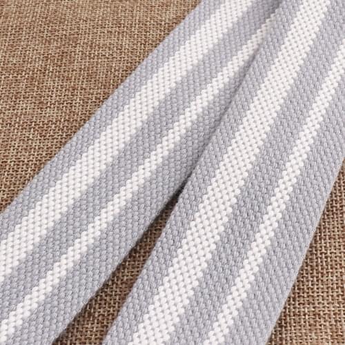 38mm Webbing White Gray Striped Webbing Cotton Webbing Belt Webbing cotton tape Bag straps handbag supplies