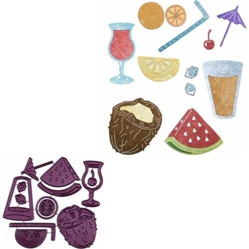 3D Foods&Drinks Die Cuts For Cards Making Lemon Cherry Watermelon Coconut dies scrapbooking metal cutting dies new 2019