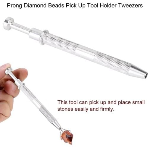 4 Prong Jewelry Bead Gem Holder Pick-up Tool Tweezer Beading Grabber Diamond Catcher Jewelry Earring Ring Making Processing Tool