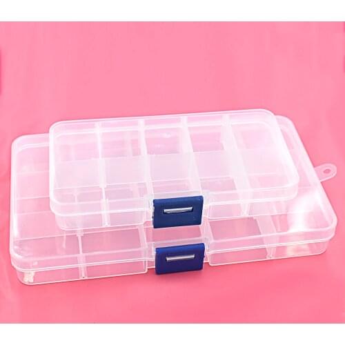 5pcs/lot . buttons .eyelets storage. Adjustable Plastic 10/15 Compartment Storage Box. Jewelry Earring Bin Case Container. Boxes