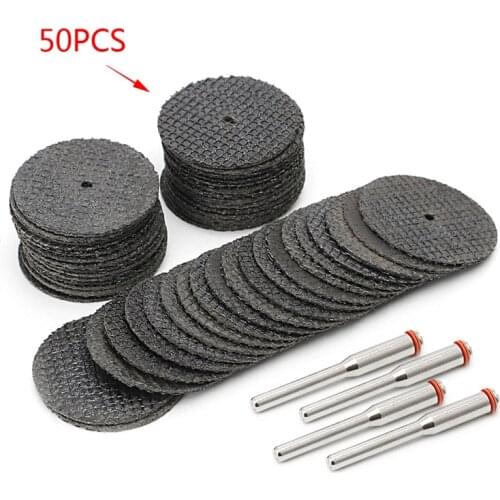 50Pcs Fiberglass Tool Abrasive Cutting Disc Cut Off Wheel with 4 Mandrels Rotary -Y103
