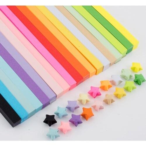 540/1350 Pcs Mixed Color Craft Paper Folding Lucky Star Origami Paper Handmade DIY Paper Crafts Decoration