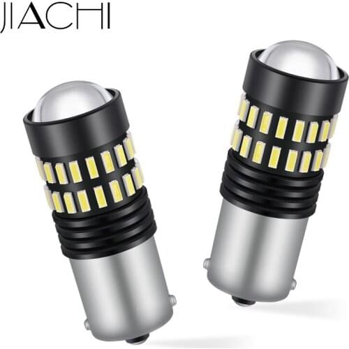 JIACHI 100PCS 1156 P21W BA15S LED 1157 1206 4014 Chips 48 SMD Car Brake Lights Turn Signal Lamps White DC12V-24V 480LM Wholesale