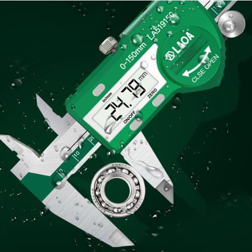 LAOA Digital Vernier Caliper 6 inch 150mm Stainless Steel Electronic Metal Waterproof Caliper Micrometer Depth Measuring Tools