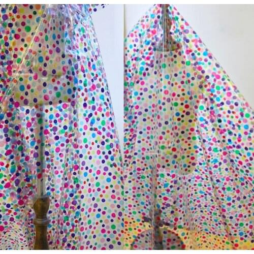 Colorful polka-dot transparent TPU texture soft color polka-dot performance clothing fabric