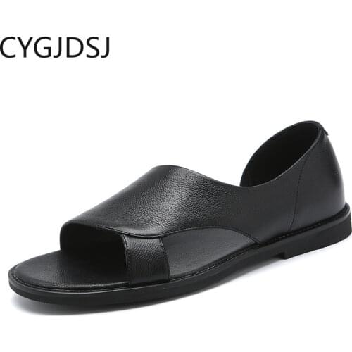 CYGJDSJ Men's Leather Sandals