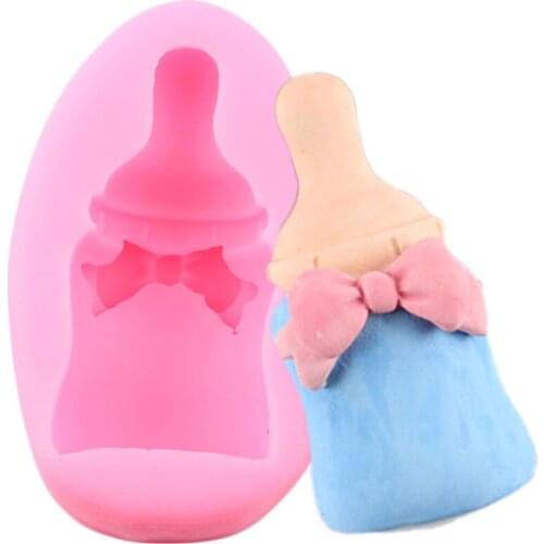 Baby Feeding Bottle Silicone Mold DIY Baby Birthday Fondant Cake Decorating Tools Candy Polymer Clay Chocolate Gumpaste Molds