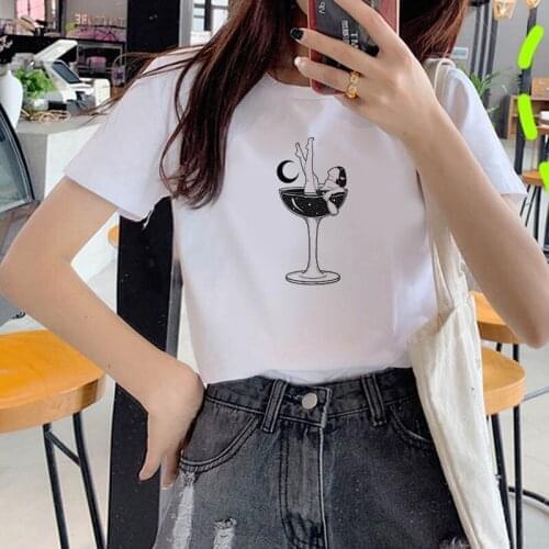 Tshirts Women Summer Casual Elegant Woman Print Short Sleeve Ladies T-shirt Funny Fashion Streetwear Short sleeve t shirt femme