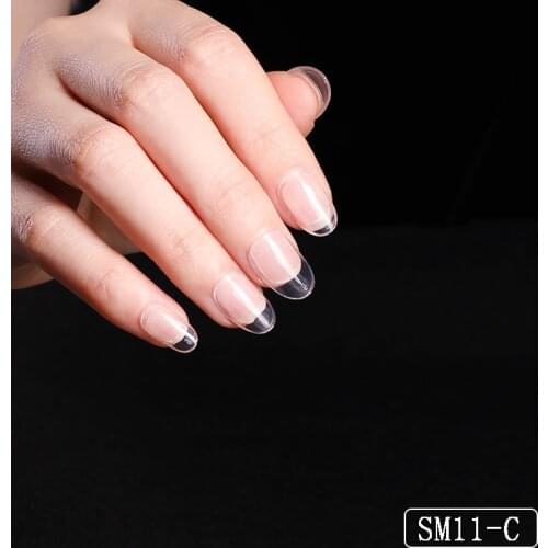 ENDRRFFLA 24pcs Artificial Fake Nails Art Acrylic Manicure Tools Transparent Color French /Half/Full False Nail Tips Beauty