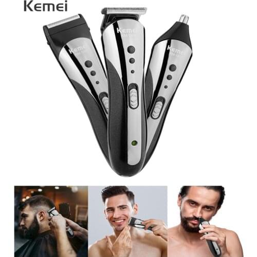 Kemei KM-1407 Beard Trimmer Mens Hair Clipper Cordless Razor Nose And Ear Trimmer Fine-tuning Razor Trimmer Styling Tool 45D