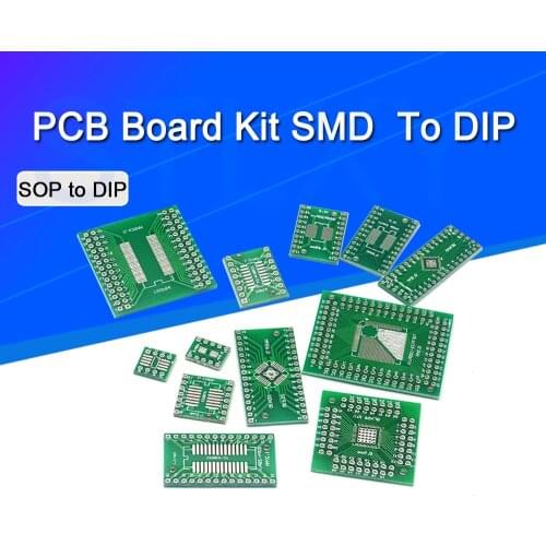 10pcs PCB Board Kit SMD Turn To DIP Adapter Converter Plate SOP MSOP SSOP TSSOP SOT23 8 10 14 16 20 28 SMT To DIP