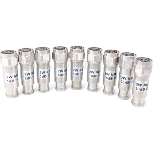 JX connector N male to N female Attenuator 2W 50 Ohm DC to 3GHz N Male to Female Fixed Coaxial attenuator Connector 1dBi-30dBi