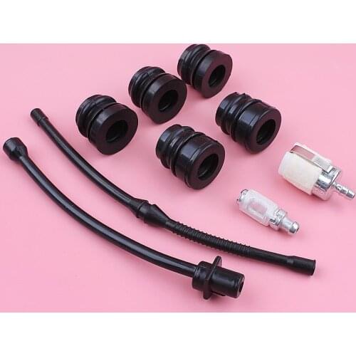 Fuel Oil Filter Line AV Buffer Mount Set For Chinese 4500 5200 5800 45cc 52cc 58cc Chainsaw Tool Replacement Spare