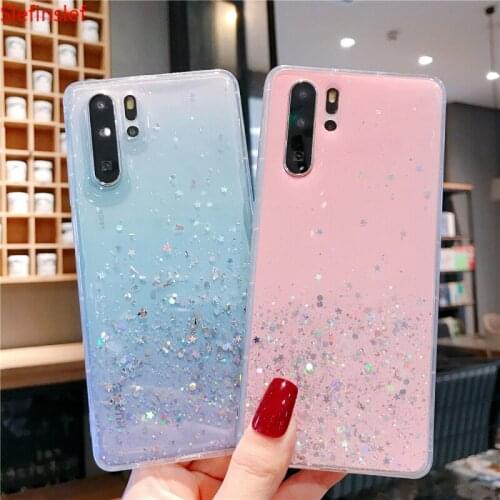 Soft Silicone Case For Huawei Mate 20 P10 P20 P30 P40 Pro P Smart honor V20 Pro 10 Lite Nova 3i 3e 4 Bling Sequins Glitter Cover