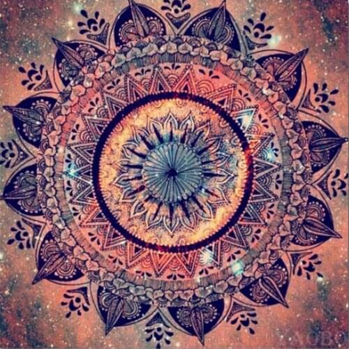 Mandala Flower DIY 11CT Cross Stitch Embroidery Kits Needlework Craft Set Cotton Thread Printed Canvas Home Design