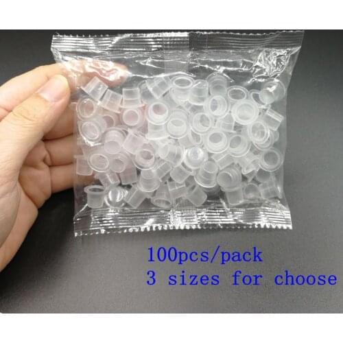 100pcs S/M/L Sizes Disposable Plastic Microblading Tattoo Ink Cups Permanent Makeup Pigment Container Caps Clear Holder Tattoo Accessories