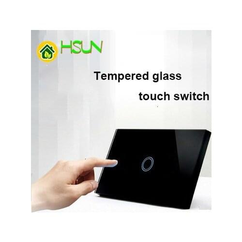 120 type US Standard Touch screen Switch 1 Gang Glass Touch Switch 110-240V Light Sensor Waterproof Switch Wall remote control