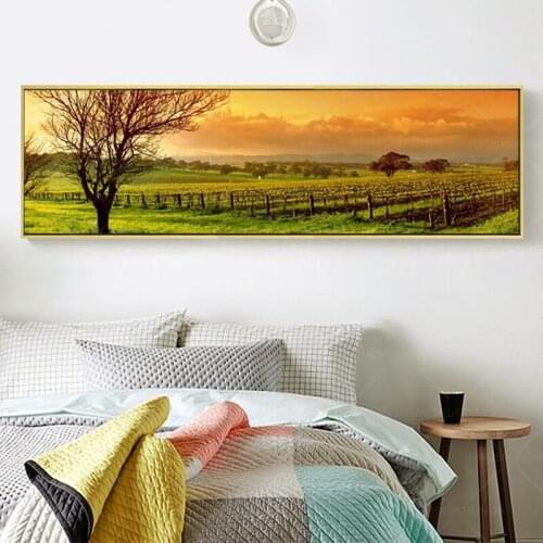Landscape Canvas painting Vineyard Prints Painting The Green Field Wall Art Painting For Living Room home decoration