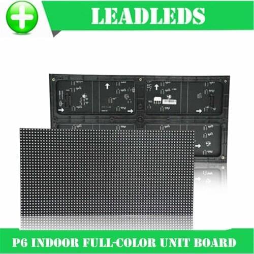 P6 indoor RGB Full Color LED Display Module With 1R1G1B 384*192mm 32*64 pixels for High Clear Big Screen
