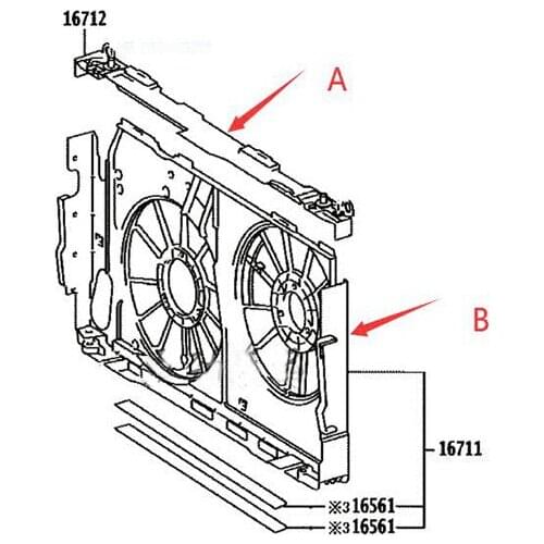 For Previa ESTIMA GSR50 Water Tank Frame Fan Cover Frame