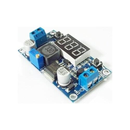 LM2596 DC 4~40 to 1.25-37V Adjustable Step Down Power Module + LED Voltmeter